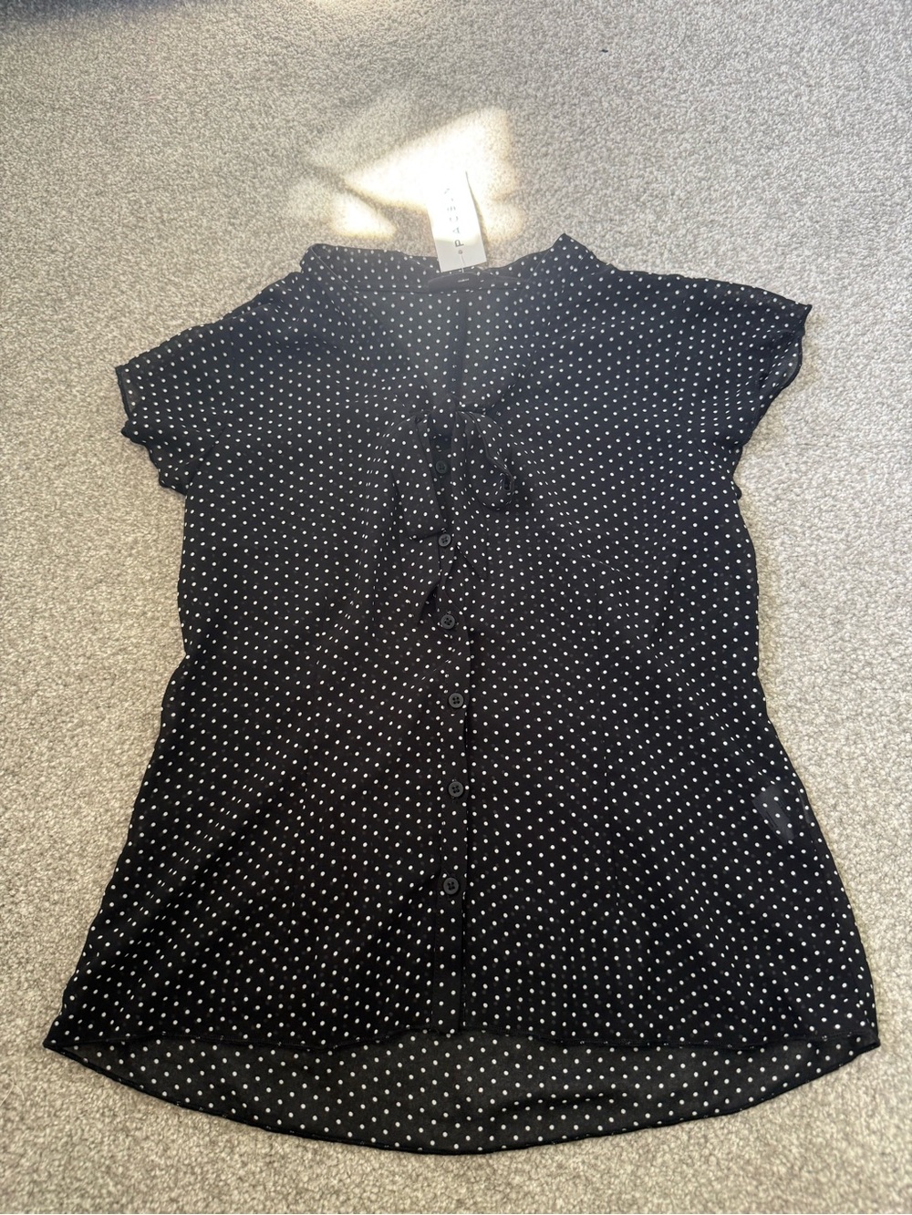 Brandy Melville Black & White Polka Dot Button-Front Blouse